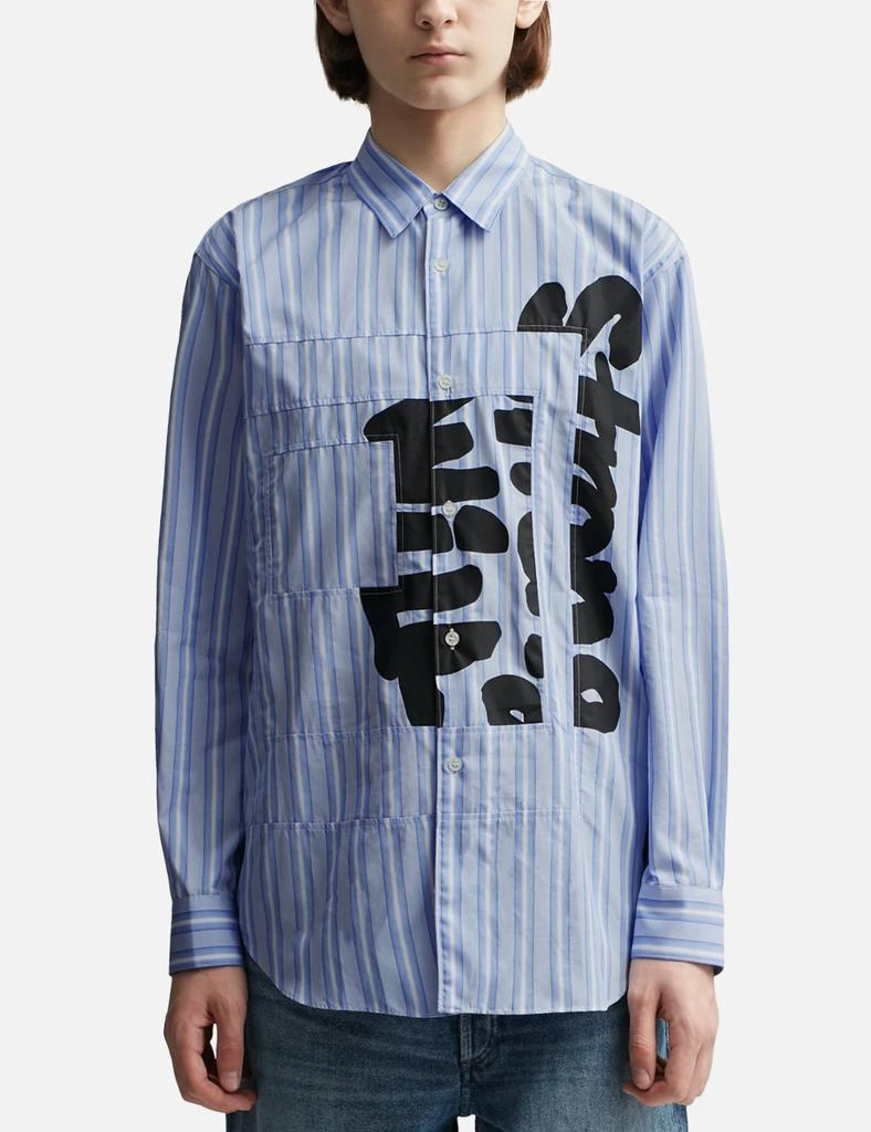 CDG SHIRT "Strong Will" Striped Long Sleeve Shirt 3