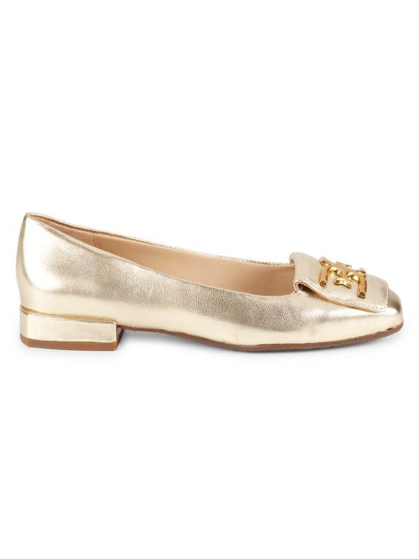 Sam Edelman Emina Logo Metallic Leather Flat Pumps 1