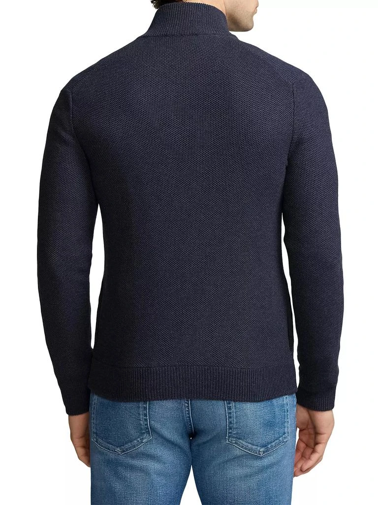 Ralph Lauren Mock Turtleneck Silk-Cotton Zip Sweater 5