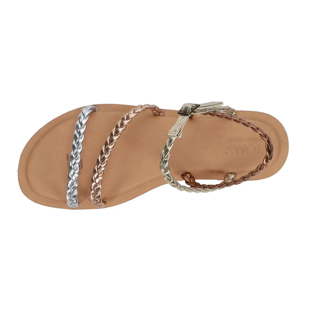 TOMS Kira Braided Metallic Flat Sandals 4