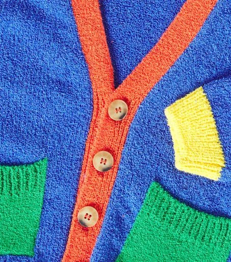 BOBO CHOSES Baby colorblocked cotton-blend terry cardigan 3