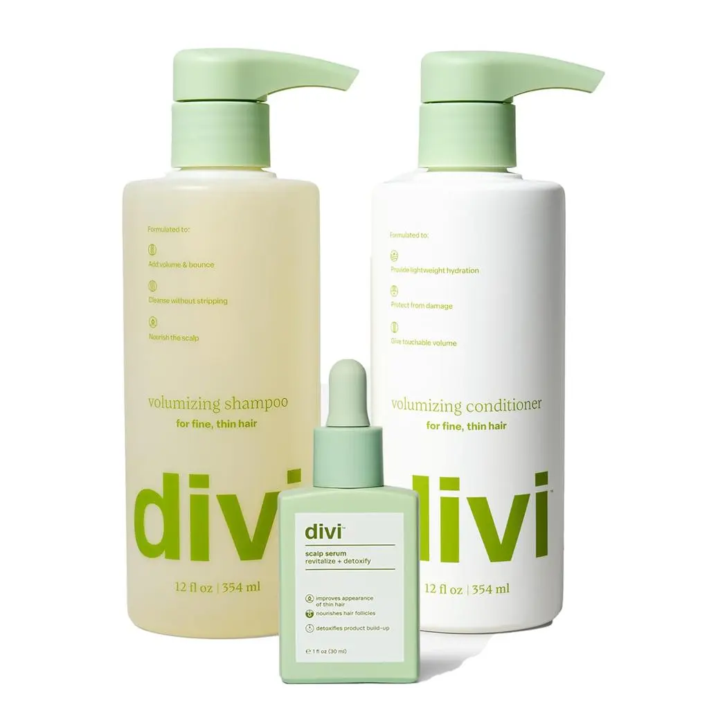 Divi Divi Shampoo and Conditioner Set for Women and Men - Hair Care Duo for All Hair Types, Adds Volume, Lift, and Bounce, Strengthens and Nourishes Hair - Full Size, 2 x 12 Fl Oz