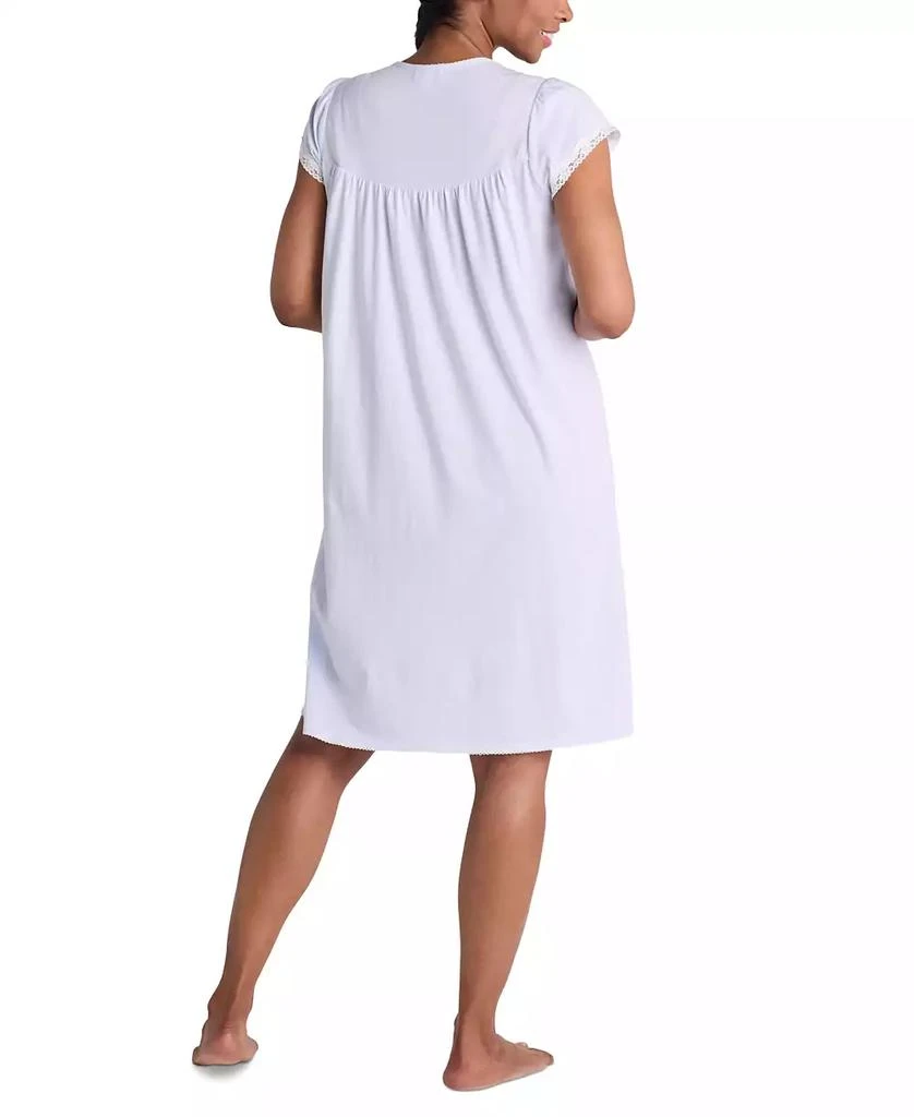 Miss Elaine Plus Size Diamond-Yoke Lace-Trim Nightgown 2
