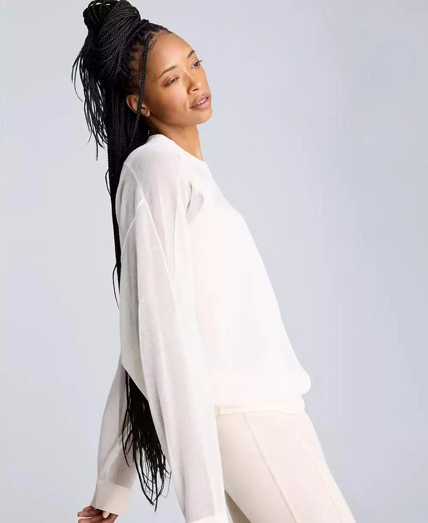 Kenneth Cole Women's Sheer Oversized Crewneck Pullover 5
