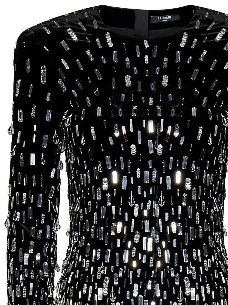 Balmain Balmain Sequin-Embellished Velvet Mini Dress 3