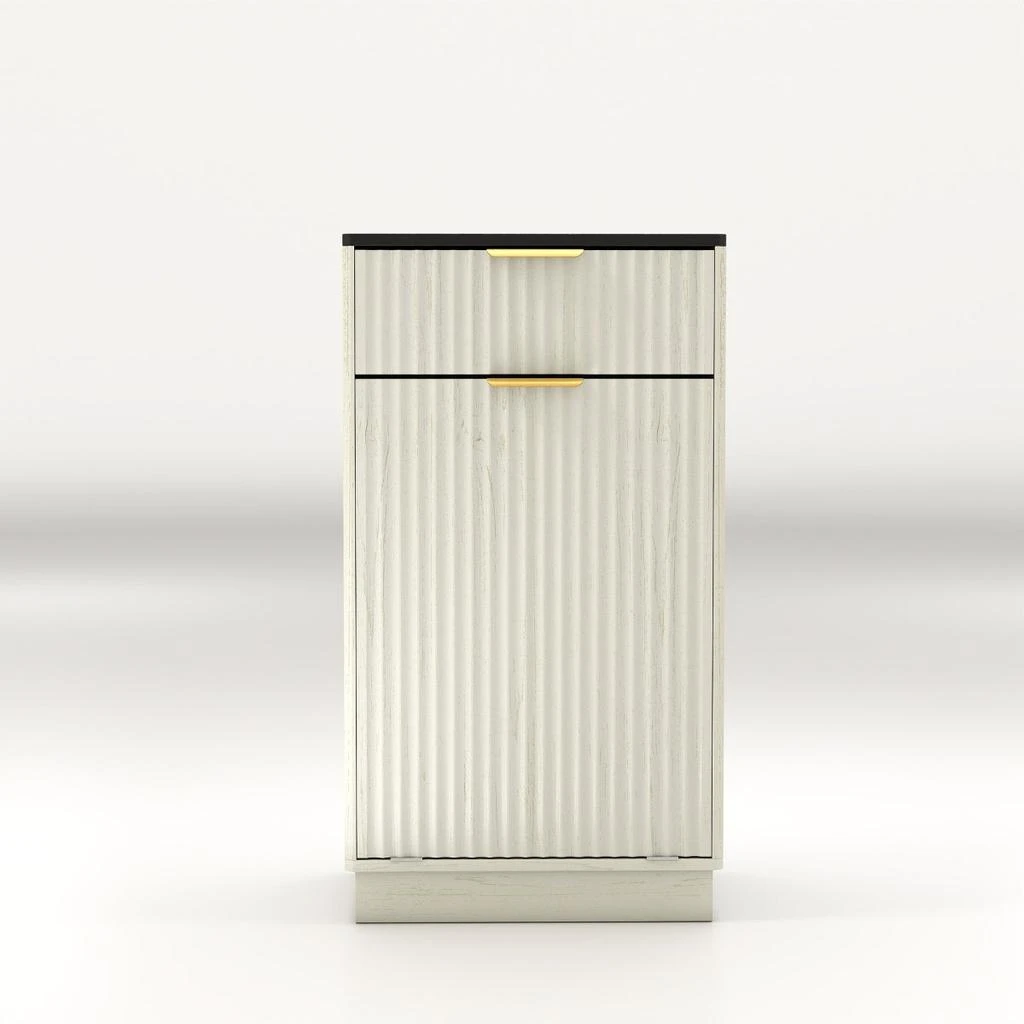 Streamdale Furniture Streamdale 10-Gallon Woodgrain Tilt-Out Trash Cabinet with Hideaway Drawer 
Pull-Out Bin 5