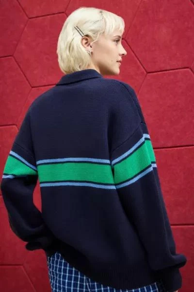 iets frans iets frans... Navy Panel Knit Polo Shirt 8