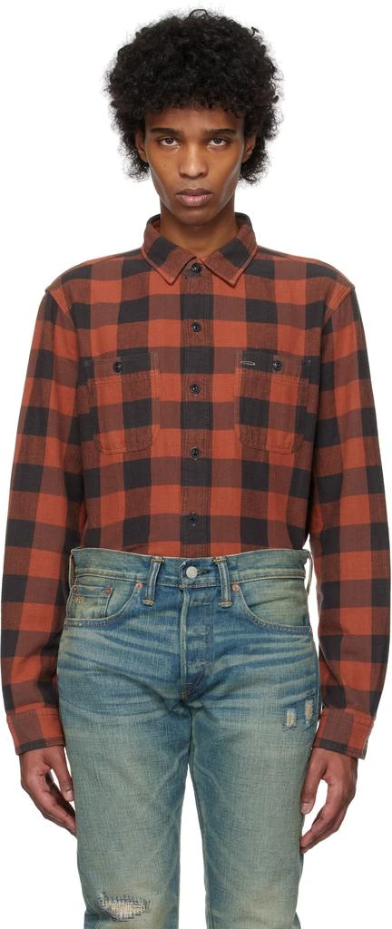 RRL Red & Black Plaid Twill Work Shirt 1