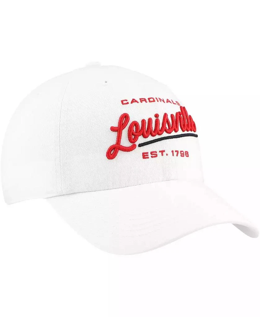 47 Brand Women's White Louisville Cardinals Sidney Clean Up Adjustable Hat 4