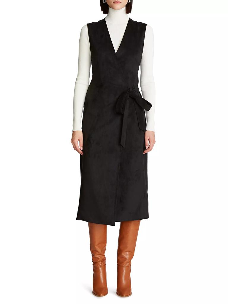 Halston Paulina Faux Suede Wrap Dress