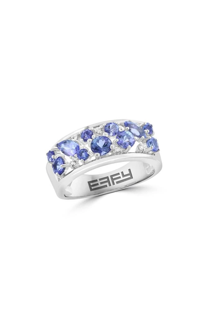 Effy Sterling Silver Diamond 
Tanzanite Ring