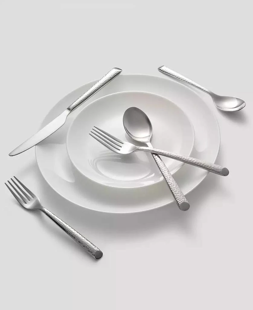 Cambridge Silversmiths Cambridge Elsa Mirror Hammered 20-Pc. Flatware Set, Service for 4 3