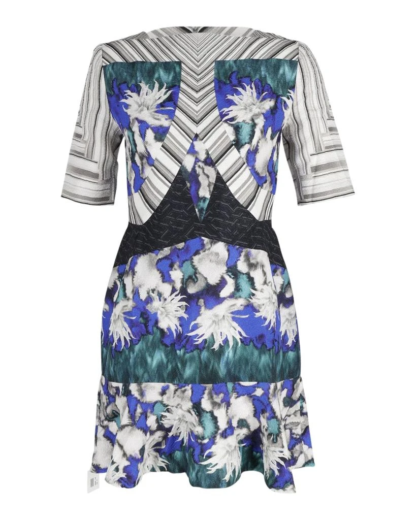 PETER PILOTTO Printed Fluted Mini Dress in Multicolor Silk 1
