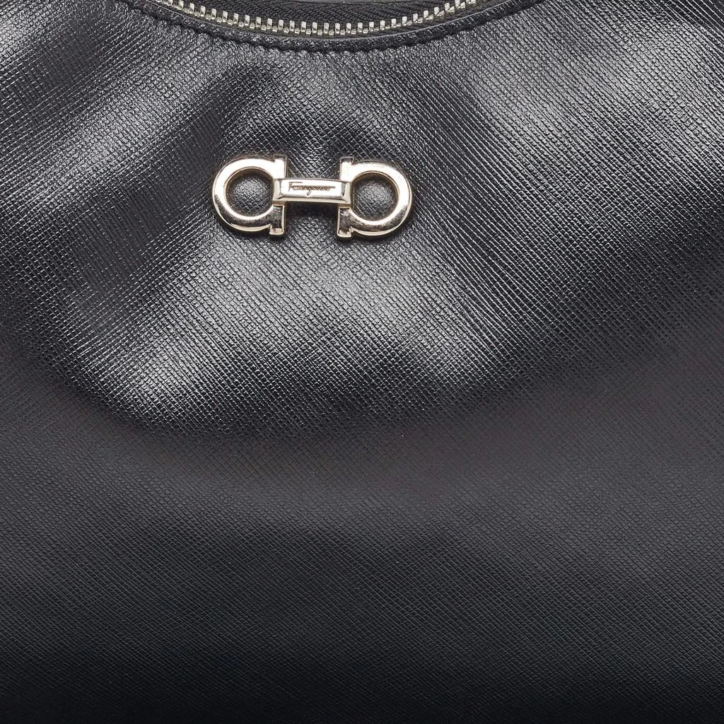 Salvatore Ferragamo Salvatore Ferragamo Black Leather Gancini Romana Hobo 5