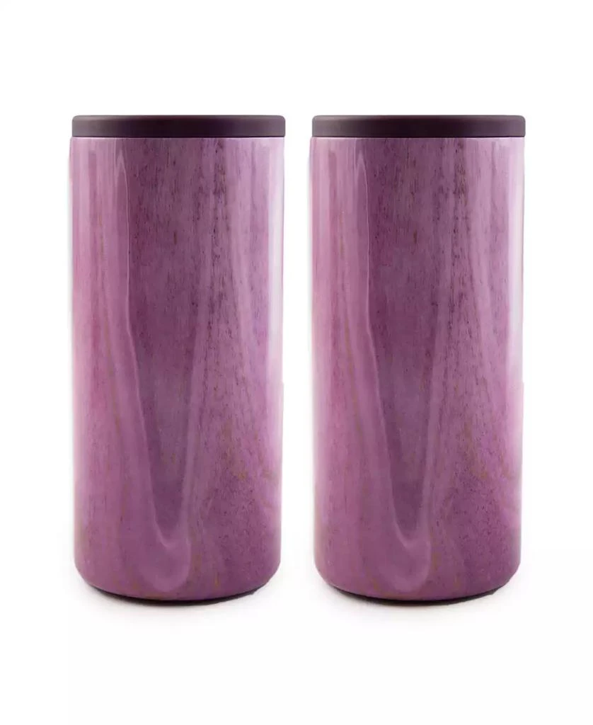 Cambridge Insulated Garnet Pink Geode Slim Can Coolers, 2 Pack 1