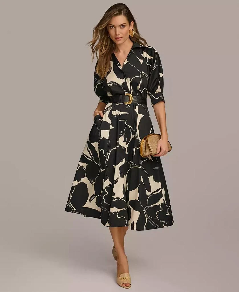 Donna Karan New York Petite Printed Belted Shirtdress 3