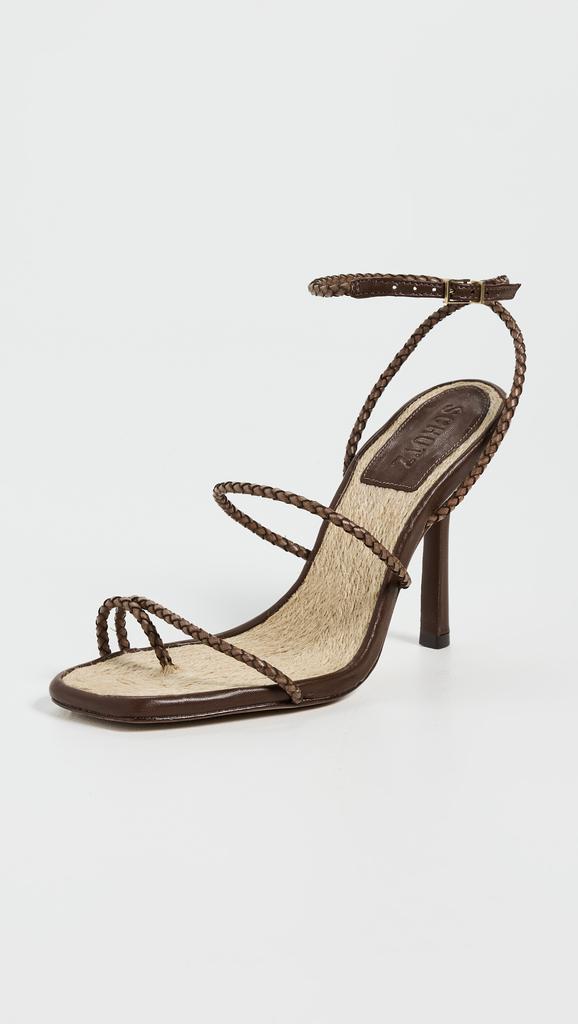 Schutz Kaya Straw Heeled Sandals