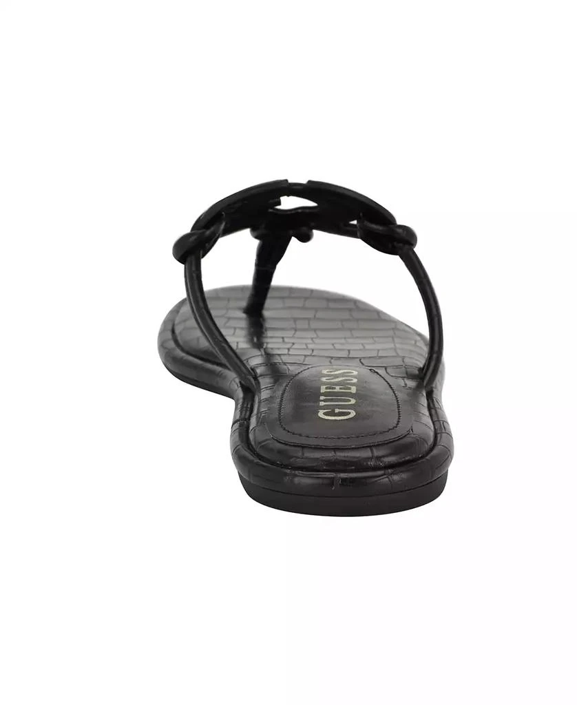 GUESS Women
s Saime Embellished G Cutout Flat Thong Sandals 3