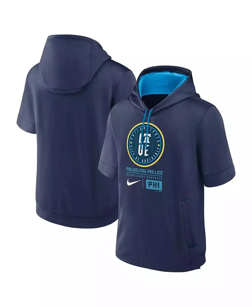 NIKE Men's Navy Philadelphia Phillies 2024 City Connect Colorblocked Short Sleeve Pullover Hoodie 1