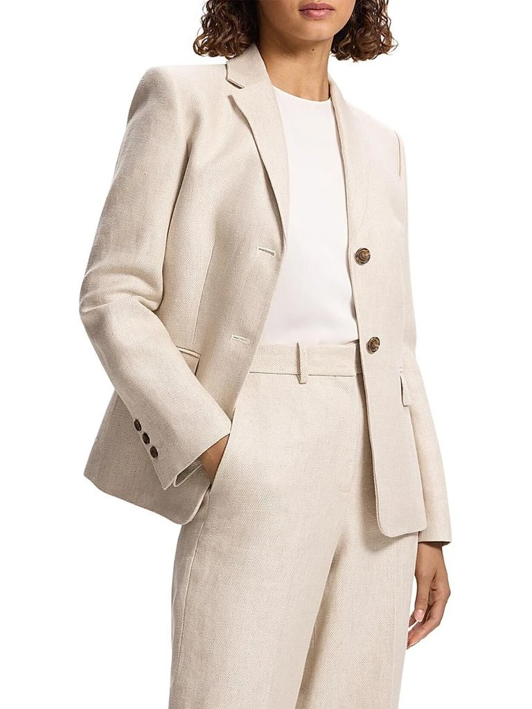 Theory Linen Single-Breasted Blazer 4