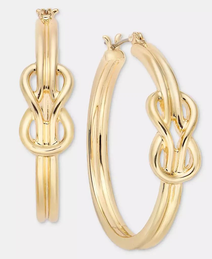 On 34th Gold-Tone Knotted Hoop Medium Hoop Earrings, 1.47", Macy
s Exclusive