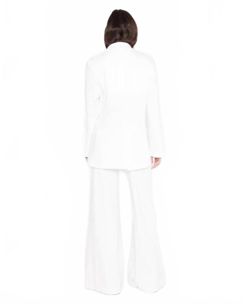 RIPLEY RADER Ponte Knit Oversized Blazer In Off-White