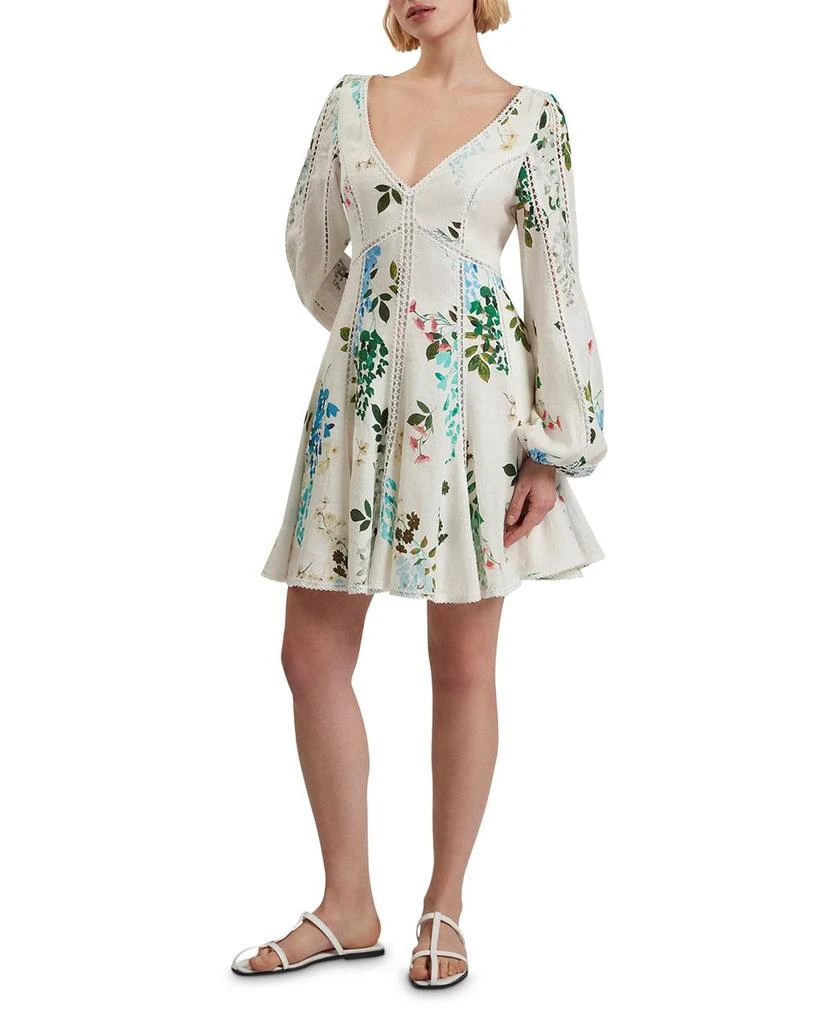 Ted Baker London Belvida Linen Floral Lace Trim Dress 3