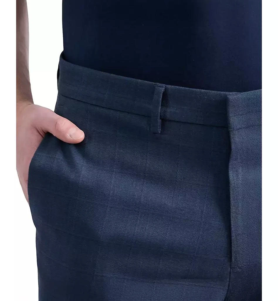 slim fit dress slacks Kenneth Cole Mens Skinny Fit Dress Pants 30 / 30 Blue Solid Stretch
