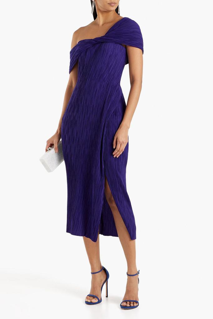 Jason Wu Off-the-shoulder plissé-crepe midi dress