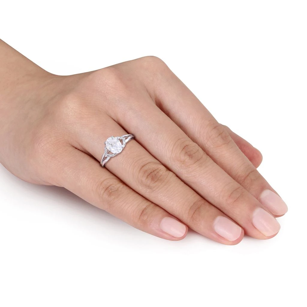 Mimi & Max 2ct TGW Created White Sapphire Diamond Accent Engagement Ring 10k White Gold 2