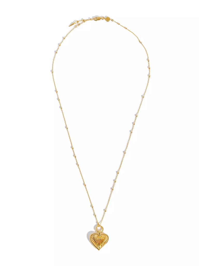 Missoma 18K Gold-Plated Ridged Heart Pendant Necklace