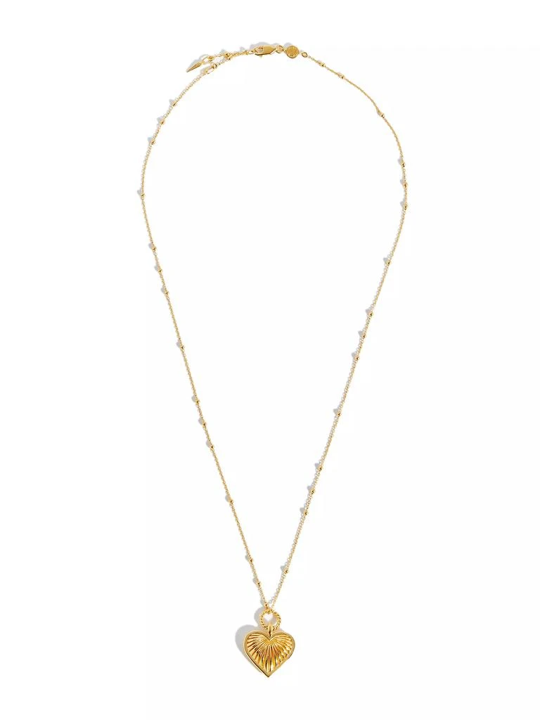 Missoma 18K Gold-Plated Ridged Heart Pendant Necklace 2