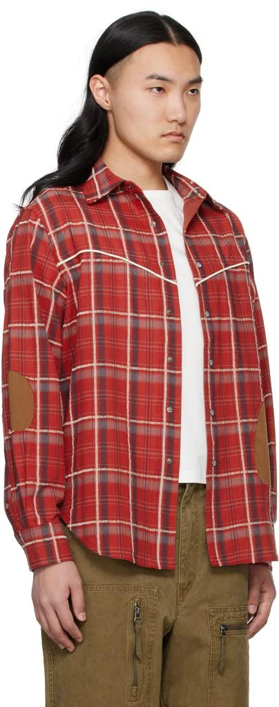 ANDERSSON BELL Red Noah Patch Check Shirt 2
