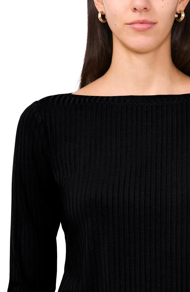 Halogen Rib Boat Neck Three-Quarter Sleeve Top 3