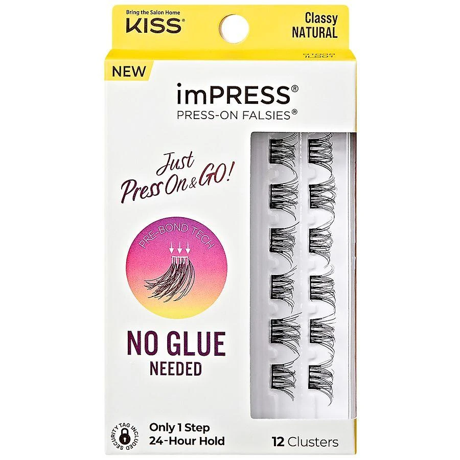Kiss imPRESS Falsies Self Adhesive Eyelashes Minipack, Natural, Classy, Lash Clusters
