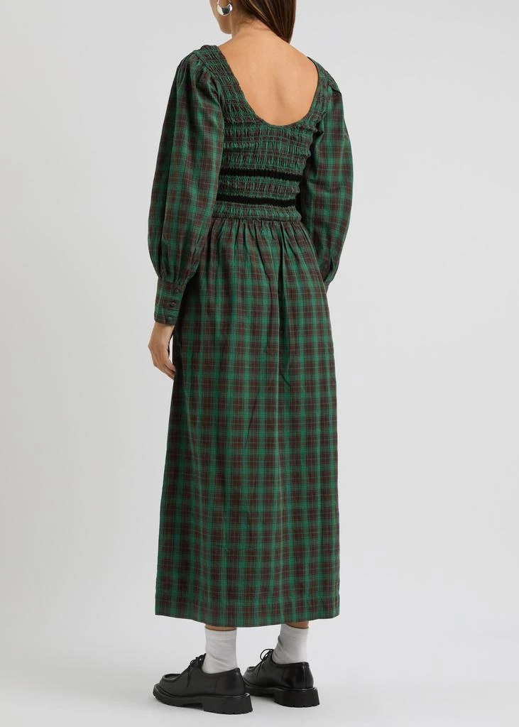 DAMSON MADDER Elle checked cotton midi dress 3