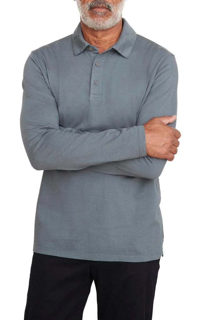 Vince Garment Dyed Long Sleeve Polo 1