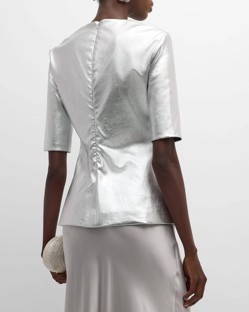 ROSETTA GETTY Leather Fitted T-Shirt 3