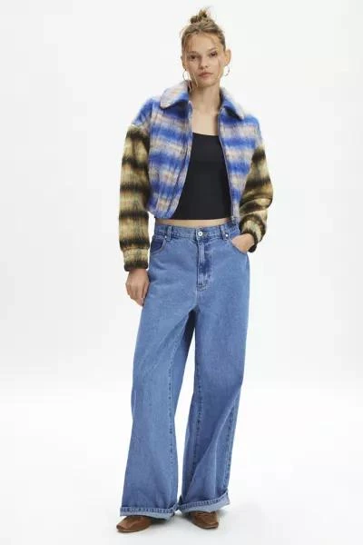 Kimchi Blue Kimchi Blue Stevie Patchwork Plaid Bomber Jacket 4