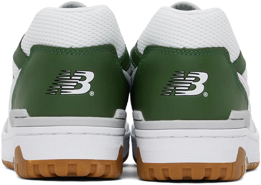 New Balance White & Green 550 Sneakers 2