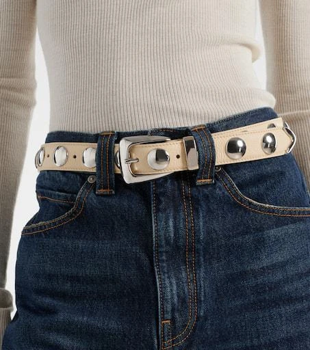 Khaite Benny studded leather belt 2