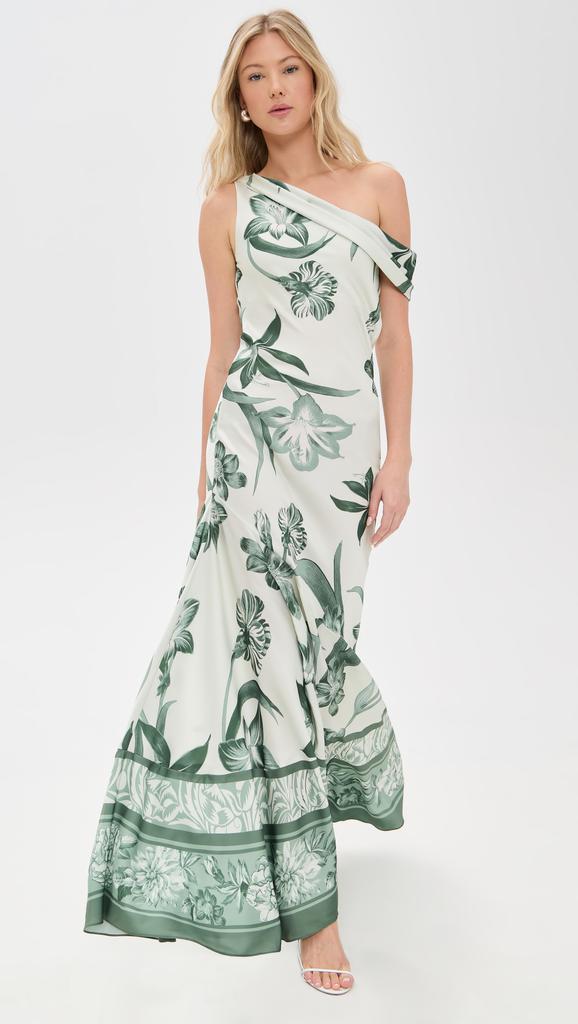 ROCOCO SAND One Shoulder Cowl Maxi Dress