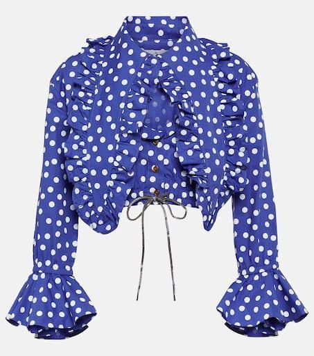 Vivienne Westwood Heart polka-dot ruffled cotton blouse 1