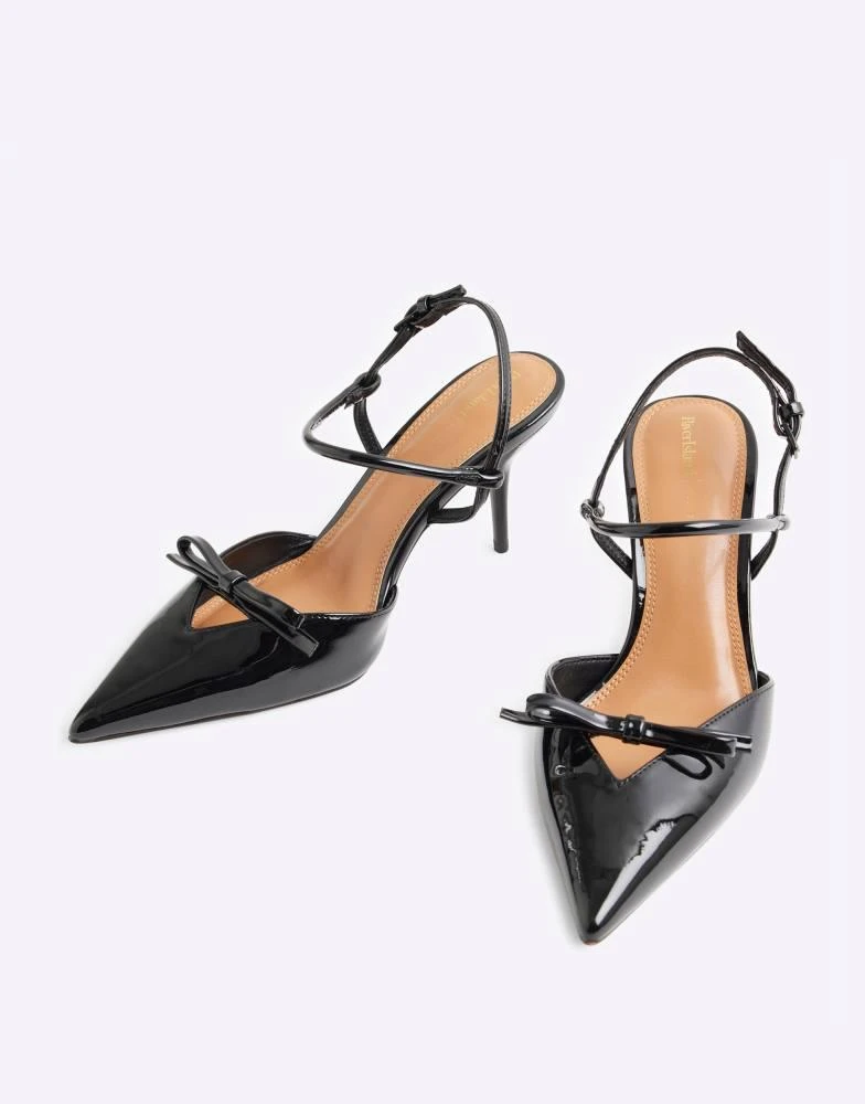 River Island River Island slingback heel with bow detail in black 2