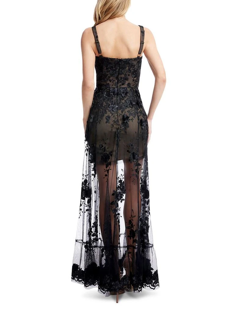Dress The Population Anabel Semi Sheer Sweetheart Neck Gown 2