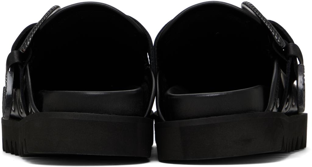 Toga Pulla SSENSE Exclusive Black Eyelet Metal Sabot Slip-on Loafers