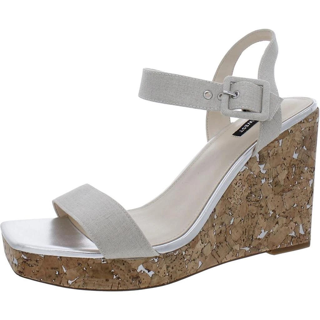 Naturalizer Courts 7 Womens Canvas Square Toe Wedge Sandals 1