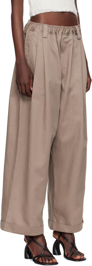 Meryll Rogge Gray Light Cotton Gabardine Drawstring Trousers