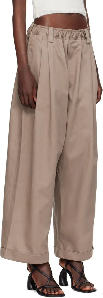 Meryll Rogge Gray Light Cotton Gabardine Drawstring Trousers 2