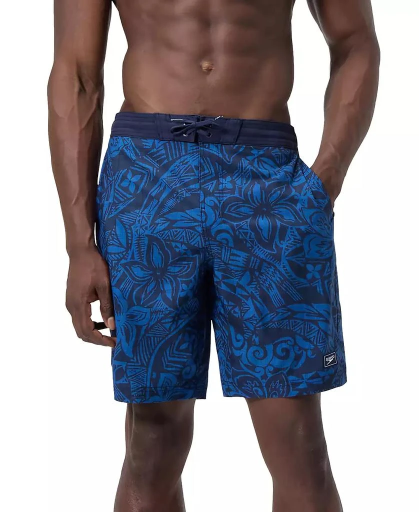 Speedo Men
s Bondi Basin Abstract Print Drawstring 9" Boardshorts 1